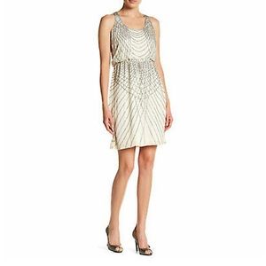 J.Crew Collection silk and chiffon beaded dress